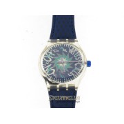 SWATCH Tone in Blue musicall cassa plastica e cinturino pelle bluette new